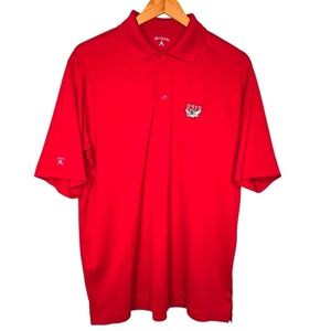 Antigua Mens Red UNLV Runnin Rebels Athletic Logo Golf Polo Shirt Size Large